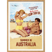 Johnsons Sun Tan Oil | Australia 422Mm X 295Mm 16.6 11.6 A3 / Natural Oak Print Art