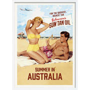 Johnsons Sun Tan Oil | Australia 422Mm X 295Mm 16.6 11.6 A3 / White Print Art