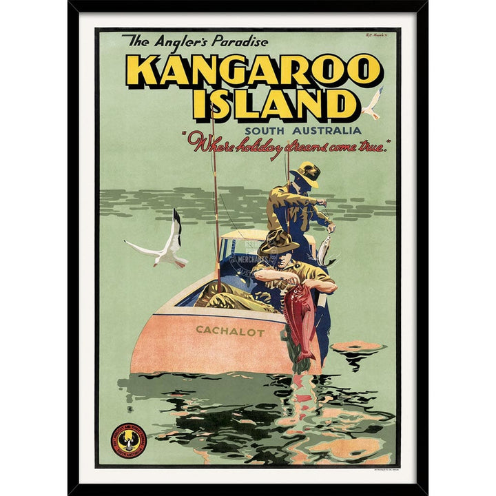 Kangaroo Island | Australia 422Mm X 295Mm 16.6 11.6 A3 / Black Print Art
