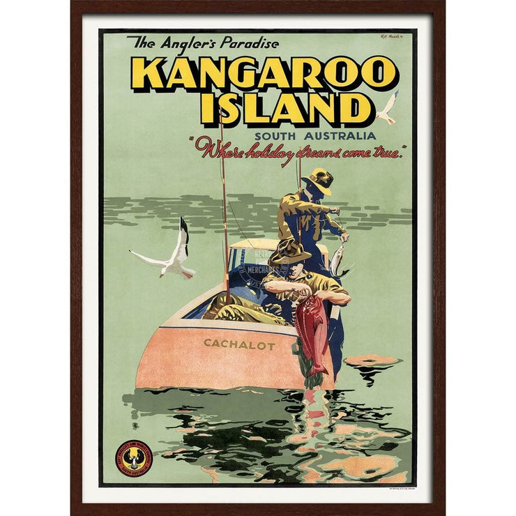 Kangaroo Island | Australia 422Mm X 295Mm 16.6 11.6 A3 / Dark Oak Print Art