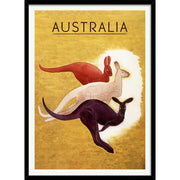 Kangaroos 1940 | Australia A3 297 X 420Mm 11.7 16.5 Inches / Framed Print - Black Timber Art