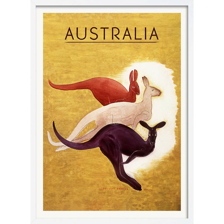 Kangaroos 1940 | Australia A3 297 X 420Mm 11.7 16.5 Inches / Framed Print - White Timber Art