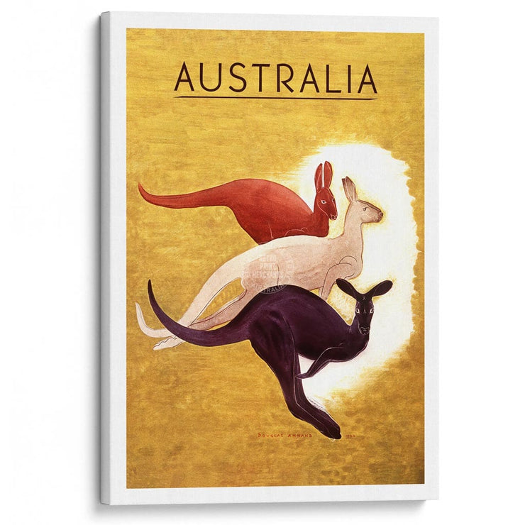 Kangaroos 1940 | Australia A3 297 X 420Mm 11.7 16.5 Inches / Stretched Canvas Print Art