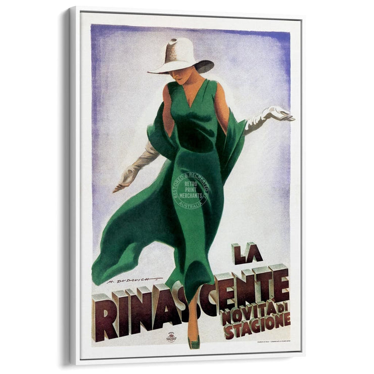 La Rinascente 1930 | Italy A3 297 X 420Mm 11.7 16.5 Inches / Canvas Floating Frame - White Timber