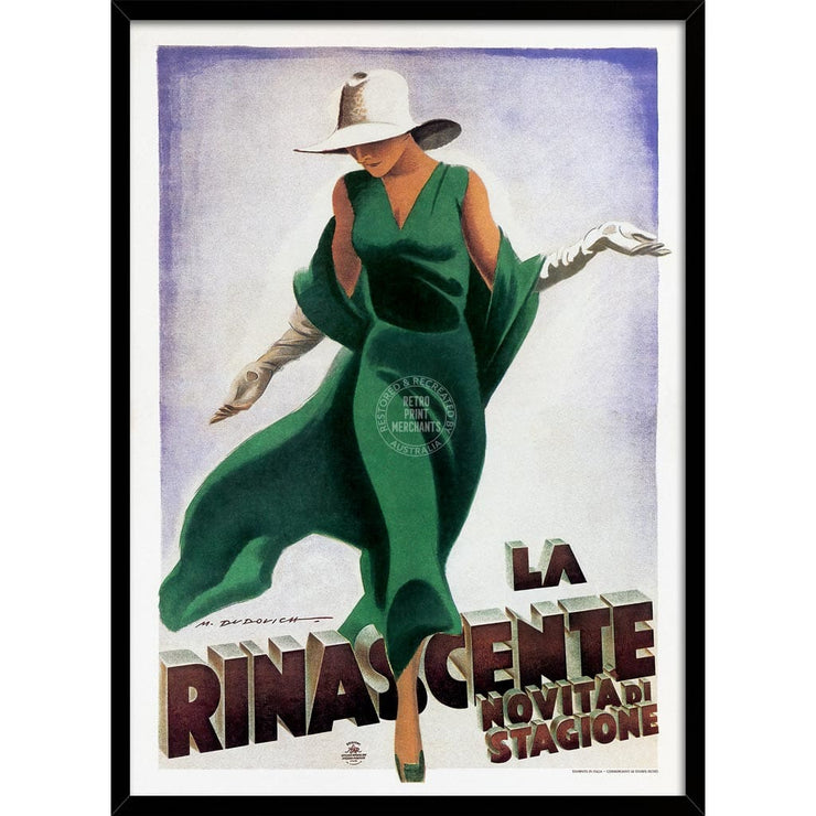 La Rinascente 1930 | Italy A3 297 X 420Mm 11.7 16.5 Inches / Framed Print - Black Timber Art