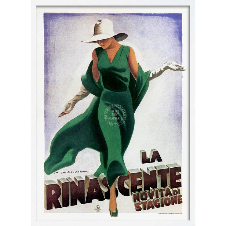 La Rinascente 1930 | Italy A3 297 X 420Mm 11.7 16.5 Inches / Framed Print - White Timber Art