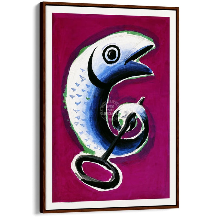 La Sardine | France A4 210 X 297Mm 8.3 11.7 Inches / Canvas Floating Frame: Chocolate Oak Timber