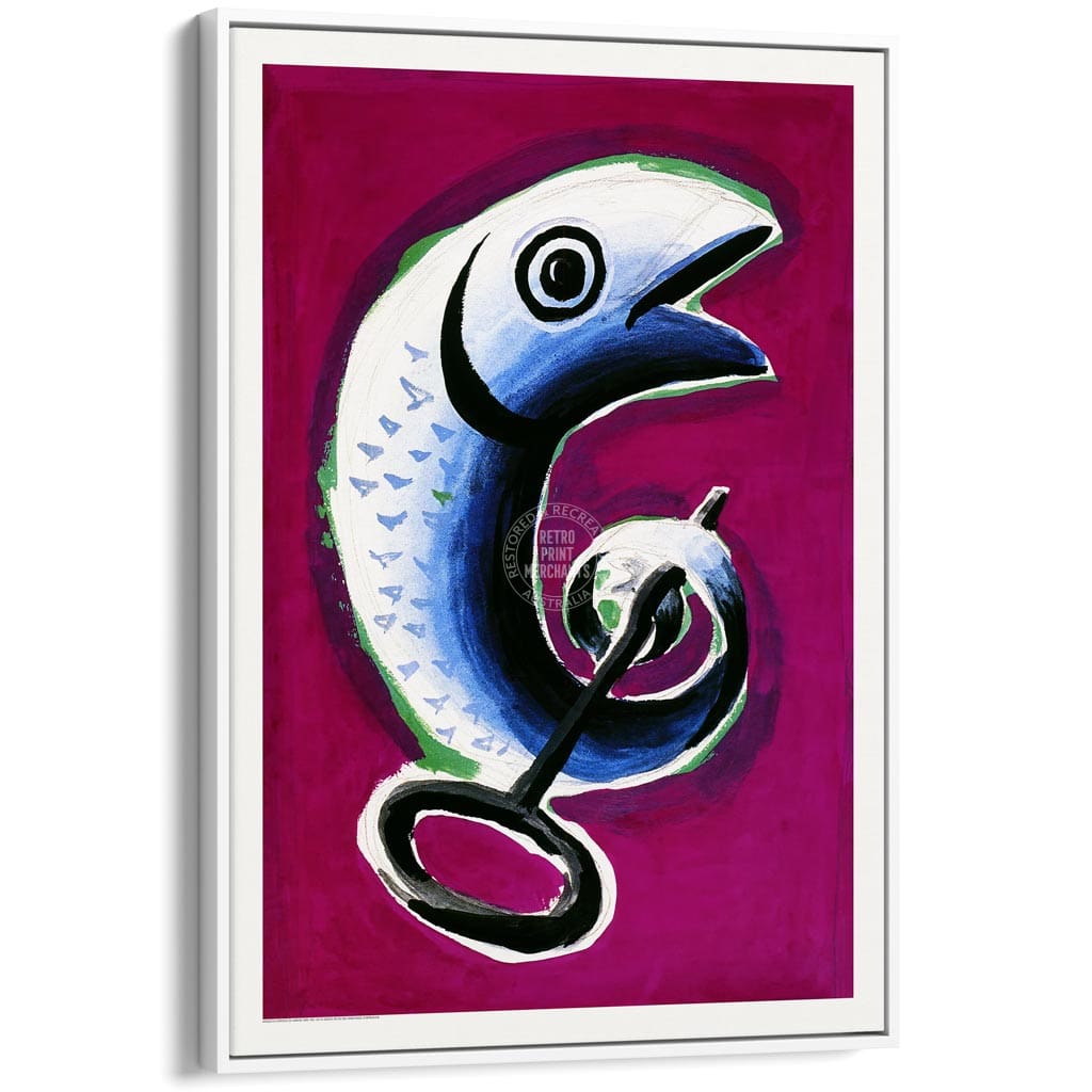 La Sardine | France A4 210 X 297Mm 8.3 11.7 Inches / Canvas Floating Frame: White Timber Print Art