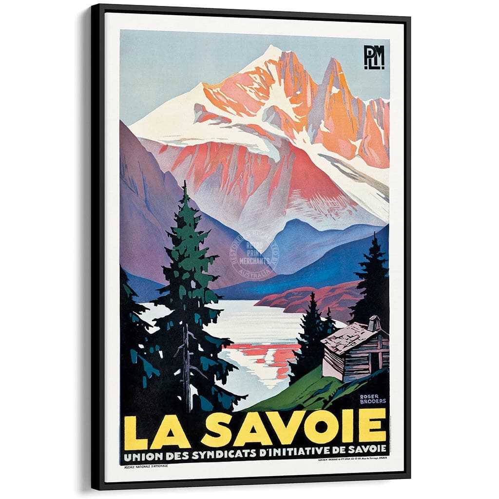 La Savoie 1930 | France A3 297 X 420Mm 11.7 16.5 Inches / Canvas Floating Frame: Black Timber Print