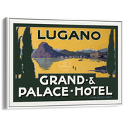 Lake Lugano | Switzerland & Italy A3 297 X 420Mm 11.7 16.5 Inches / Canvas Floating Frame - White