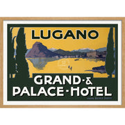 Lake Lugano | Switzerland & Italy A3 297 X 420Mm 11.7 16.5 Inches / Framed Print - Natural Oak