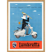 Lambretta Scooters | Italy A4 210 X 297Mm 8.3 11.7 Inches / Framed Print: Natural Oak Timber Print