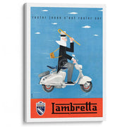 Lambretta Scooters | Italy A4 210 X 297Mm 8.3 11.7 Inches / Stretched Canvas Print Art
