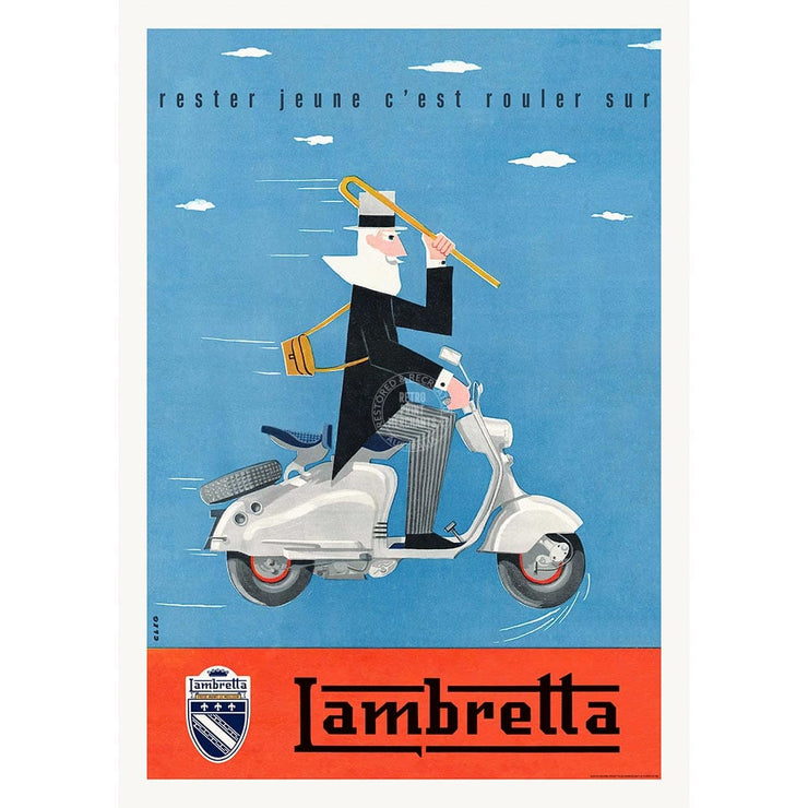 Lambretta Scooters | Italy A4 210 X 297Mm 8.3 11.7 Inches / Unframed Print Art