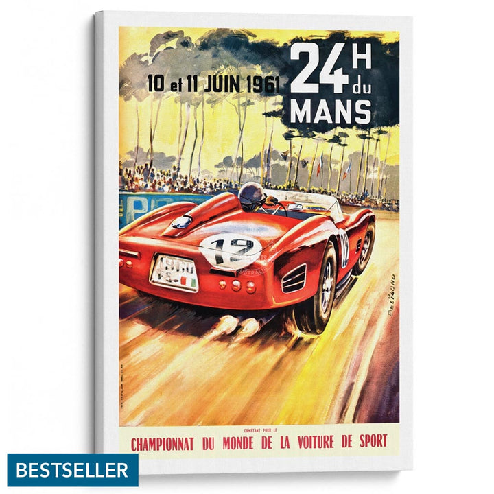 LE MANS 1961 | FRANCE A3 | 297 x 420mm | 11.7 x 16.5 inches / Stretched Canvas Print Art