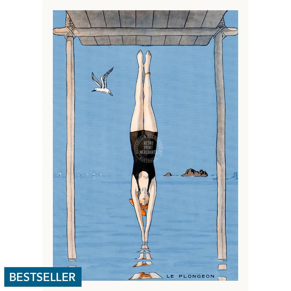LE PLONGEON 1918 | FRANCE A2 | 420 x 594mm | 16.5 x 23.4 inches / Unframed Print Print Art