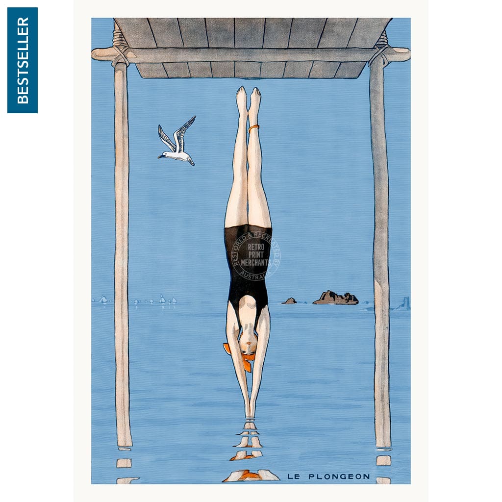 LE PLONGEON 1918 | FRANCE A2 | 420 x 594mm | 16.5 x 23.4 inches / Unframed Print Print Art