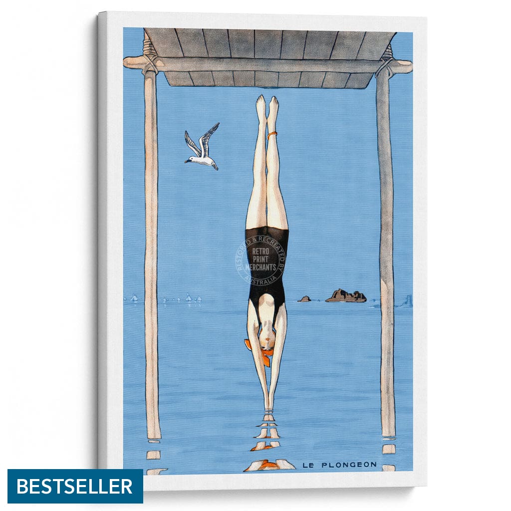 LE PLONGEON 1918 | FRANCE A3 | 297 x 420mm | 11.7 x 16.5 inches / Stretched Canvas Print Art