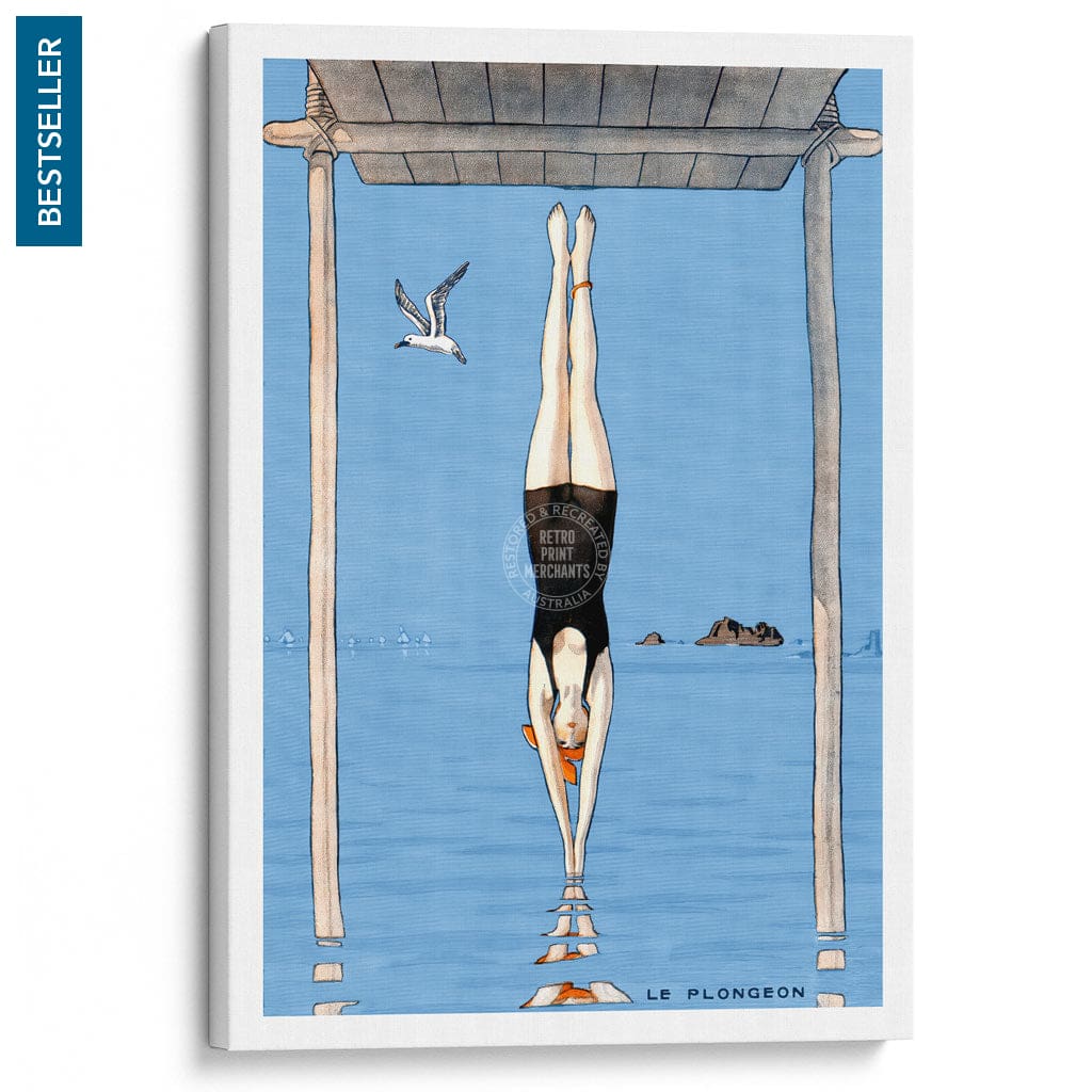 LE PLONGEON 1918 | FRANCE A3 | 297 x 420mm | 11.7 x 16.5 inches / Stretched Canvas Print Art