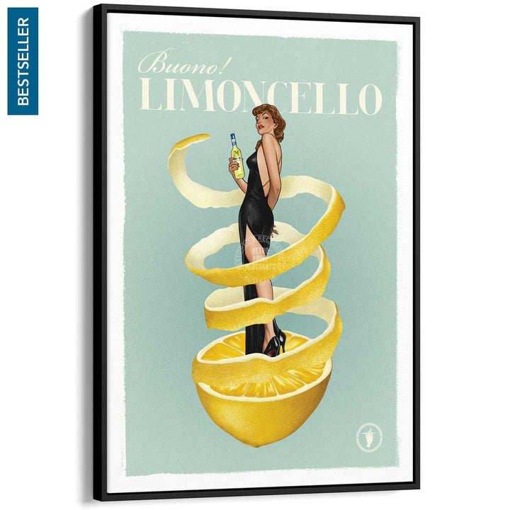 LIMONCELLO | WORLDWIDE A3 | 297 x 420mm | 11.7 x 16.5 inches / Canvas Floating Frame: Black Timber Print Art