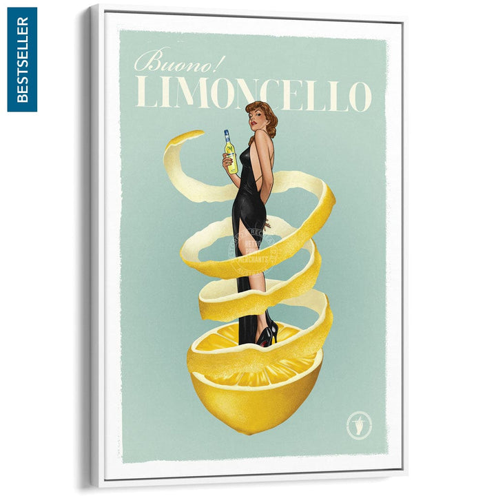 LIMONCELLO | WORLDWIDE A3 | 297 x 420mm | 11.7 x 16.5 inches / Canvas Floating Frame: White Timber Print Art