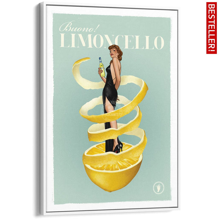 LIMONCELLO | WORLDWIDE A3 | 297 x 420mm | 11.7 x 16.5 inches / Canvas Floating Frame: White Timber Print Art