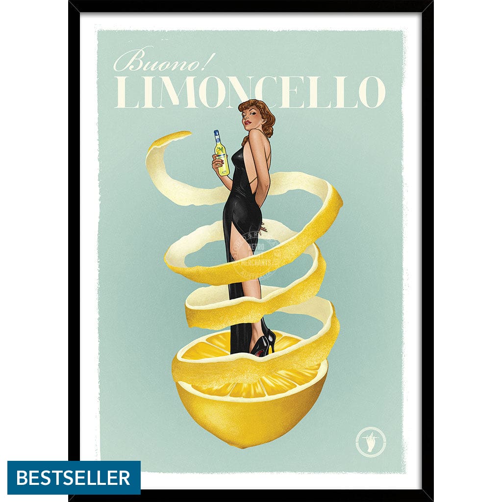 LIMONCELLO | WORLDWIDE A3 | 297 x 420mm | 11.7 x 16.5 inches / Framed Print: Black Timber Print Art