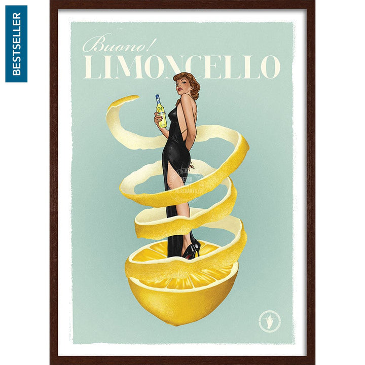 LIMONCELLO | WORLDWIDE A3 | 297 x 420mm | 11.7 x 16.5 inches / Framed Print: Chocolate Oak Timber Print Art