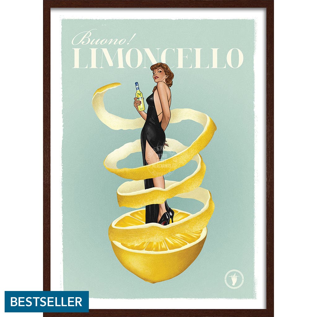 LIMONCELLO | WORLDWIDE A3 | 297 x 420mm | 11.7 x 16.5 inches / Framed Print: Chocolate Oak Timber Print Art