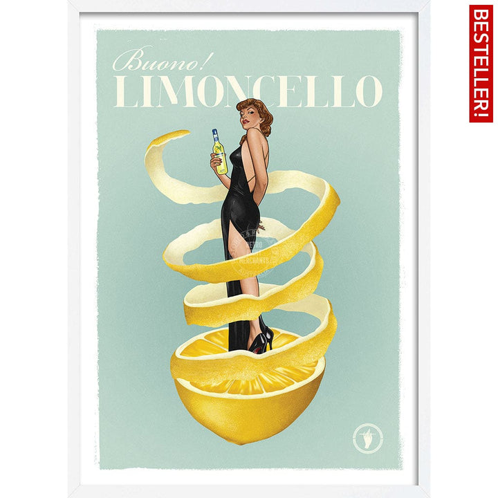 LIMONCELLO | WORLDWIDE A3 | 297 x 420mm | 11.7 x 16.5 inches / Framed Print: White Timber Print Art