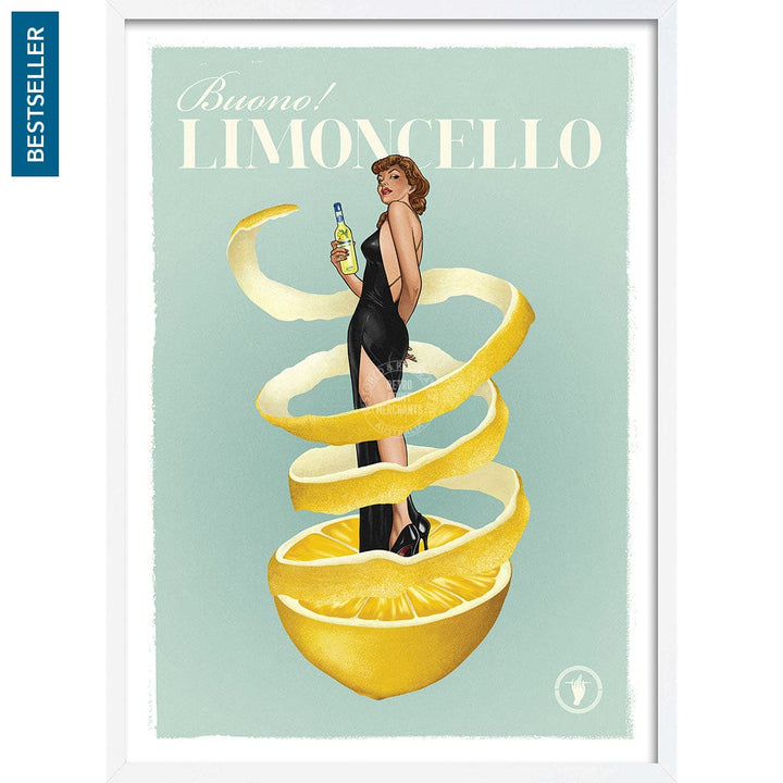 LIMONCELLO | WORLDWIDE A3 | 297 x 420mm | 11.7 x 16.5 inches / Framed Print: White Timber Print Art