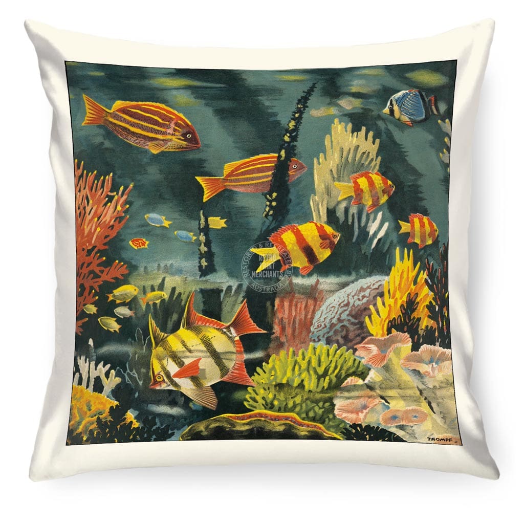 Linen Cushion Cover | Great Barrier Reef Linen Cushion Cover