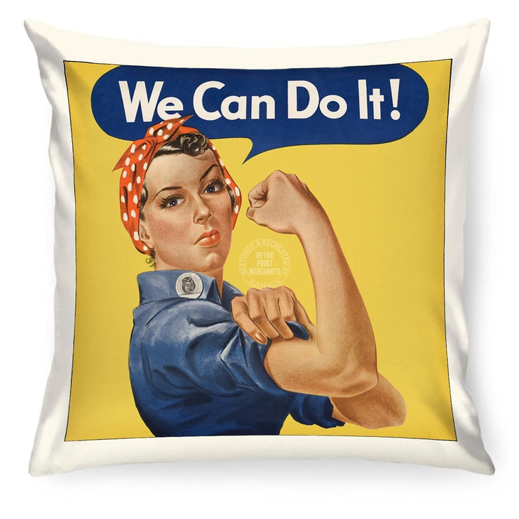 Linen Cushion Cover | Rosie The Riveter Linen Cushion Cover
