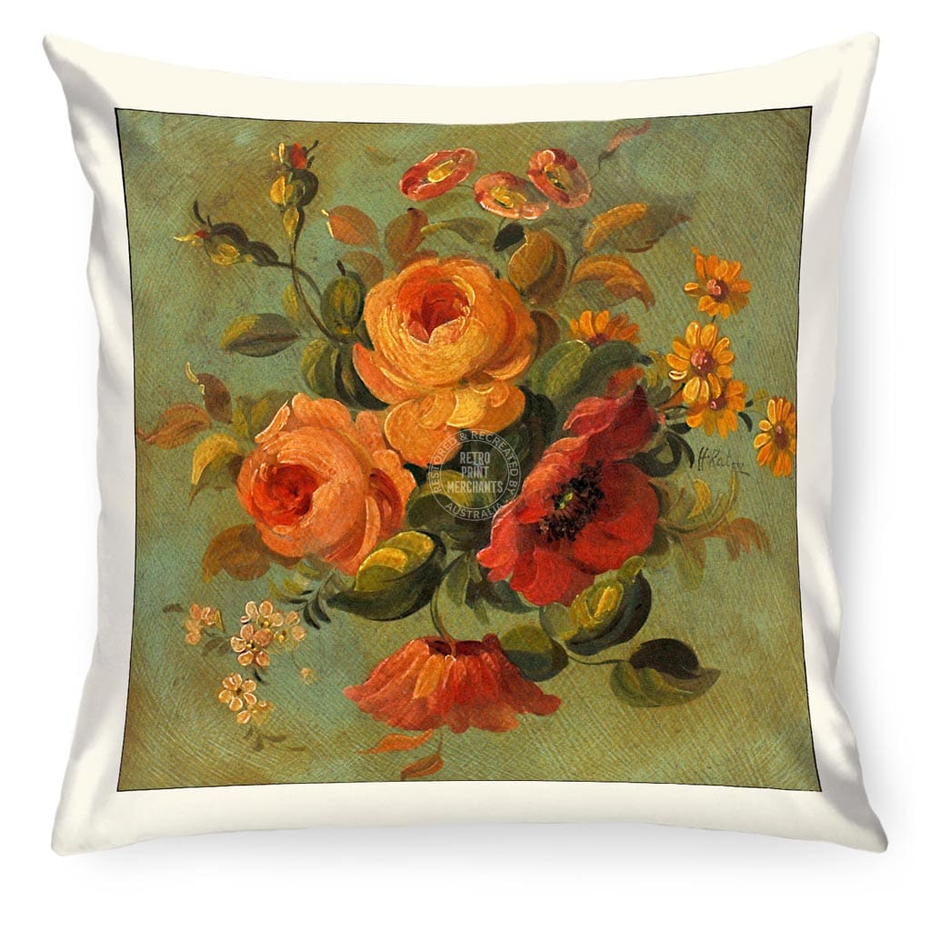 Linen Cushion Cover | Vintage Flowers Linen Cushion Cover