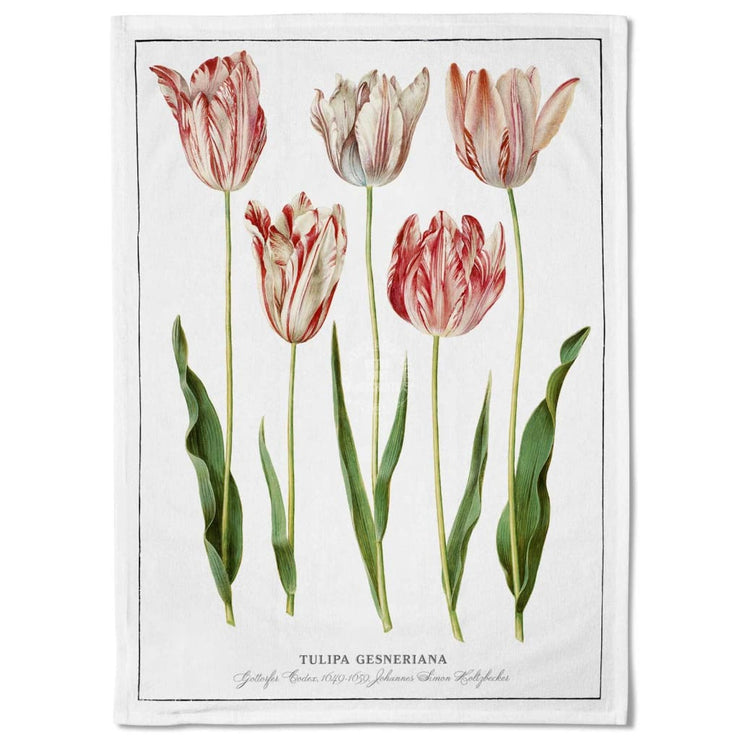 Linen Tea Towel | Botanical Tulips Linen Tea Towel