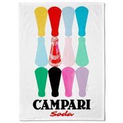 Linen Tea Towel | Campari Colourful Bottles Linen Tea Towel