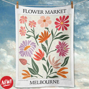 Linen Tea Towel | Flower Market Melbourne Linen Tea Towel