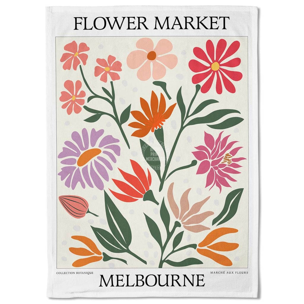 Linen Tea Towel | Flower Market Melbourne Linen Tea Towel