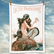 Linen Tea Towel | French Mermaid Linen Tea Towel