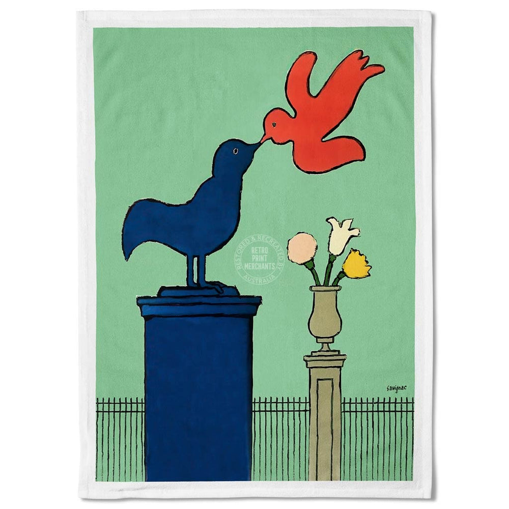 Linen Tea Towel | Lovebirds Linen Tea Towel