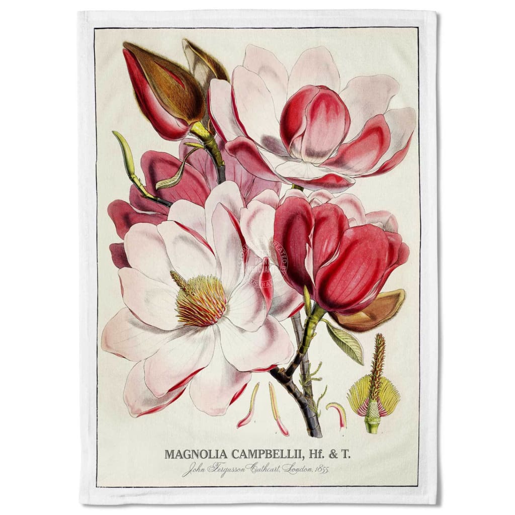 Linen Tea Towel | Magnolias Linen Tea Towel