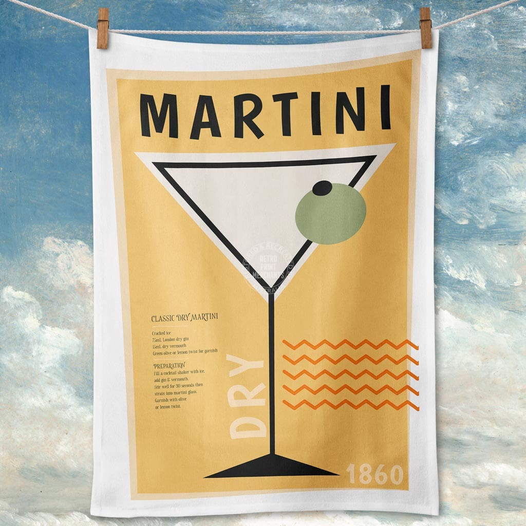 Linen Tea Towel | Martini Linen Tea Towel