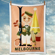 Linen Tea Towel | Melbourne 1956 Olympics Linen Tea Towel