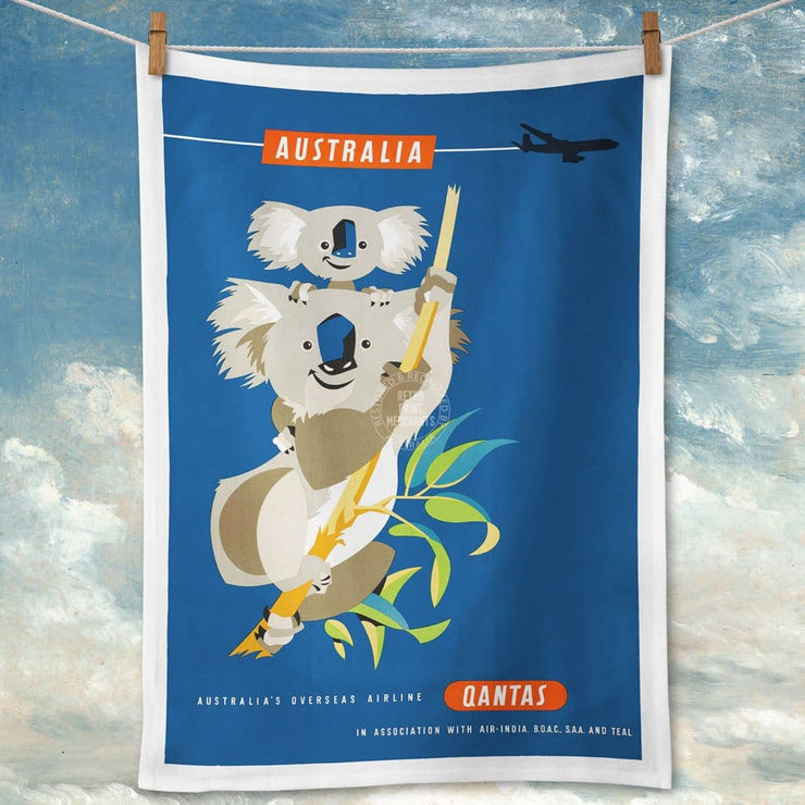 Linen Tea Towel | Qantas Koalas Linen Tea Towel