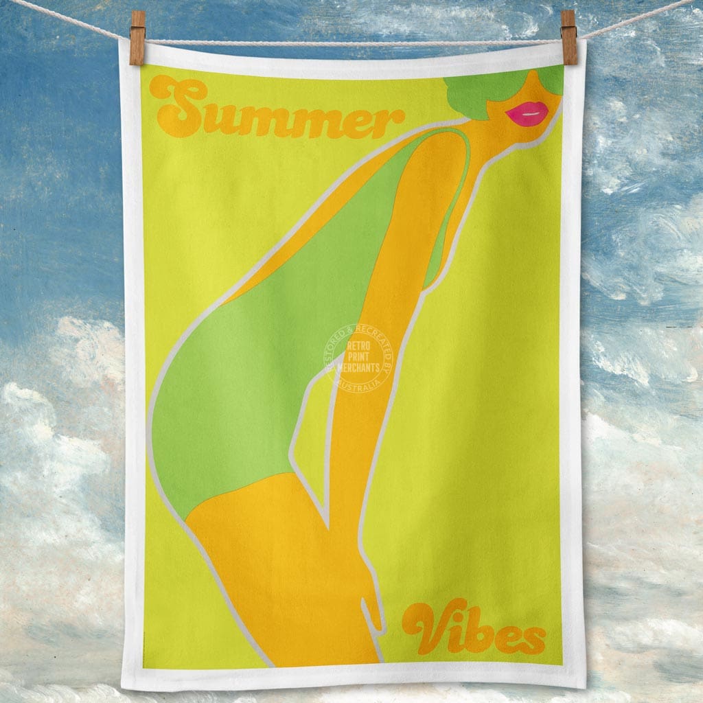 Linen Tea Towel | Summer Vibes Linen Tea Towel