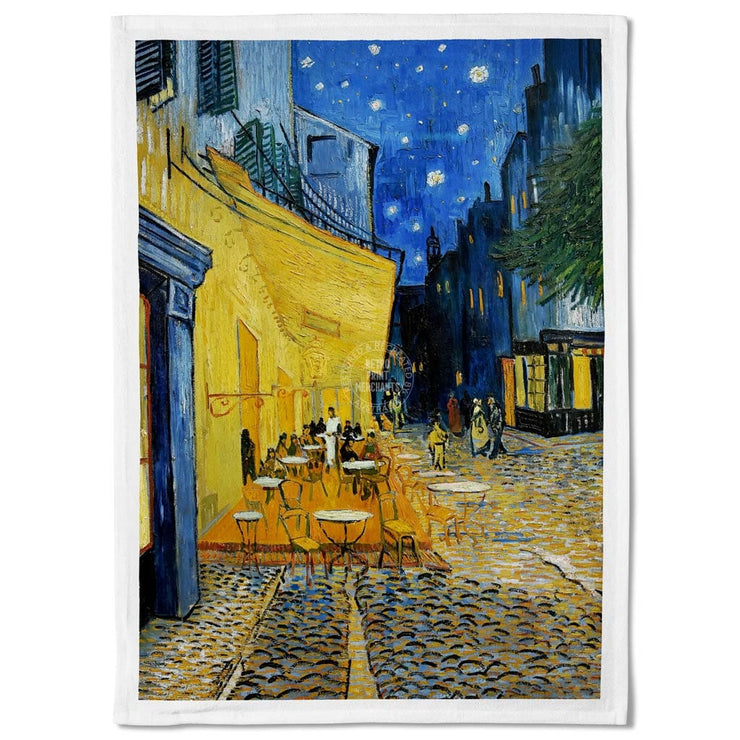 Linen Tea Towel | Van Gogh Cafe Terrace At Night Linen Tea Towel