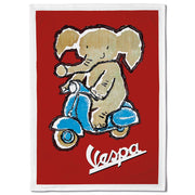 Linen Tea Towel | Vespa Elephant Linen Tea Towel