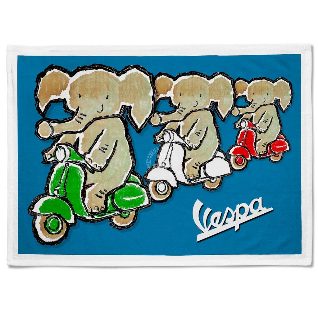 Linen Tea Towel | Vespa Triplets Linen Tea Towel