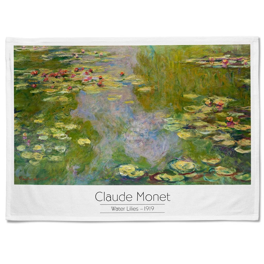 Linen Tea Towel | Water Lilies Linen Tea Towel