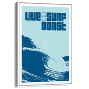 Live The Surf Coast | Australia A3 297 X 420Mm 11.7 16.5 Inches / Canvas Floating Frame - White